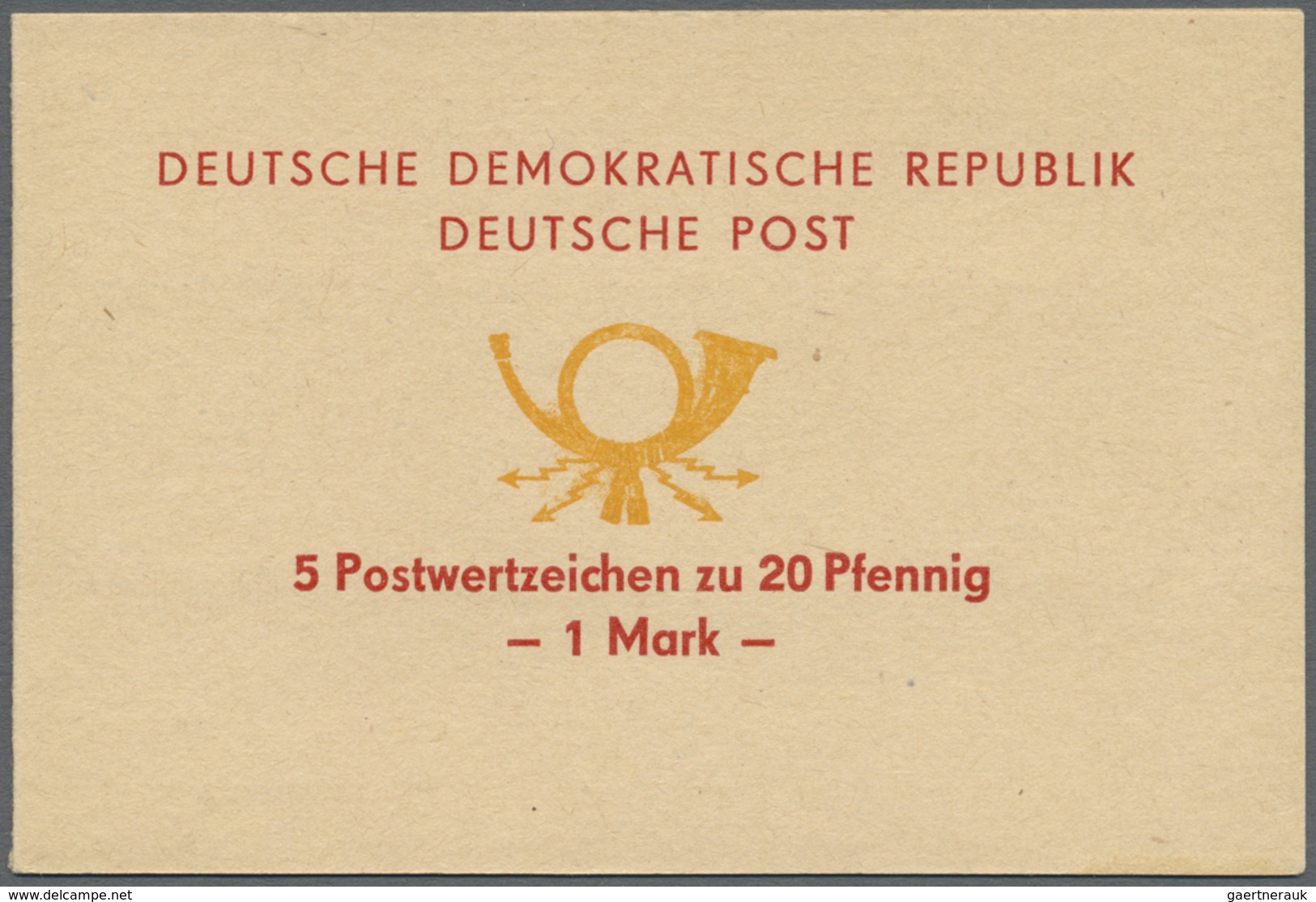 ** DDR - Markenheftchen: 1971, 1 M. Sondermarkenheftchen, Roter Text Mit Orangem Posthorn Und DV 1-6-1 - Libretti