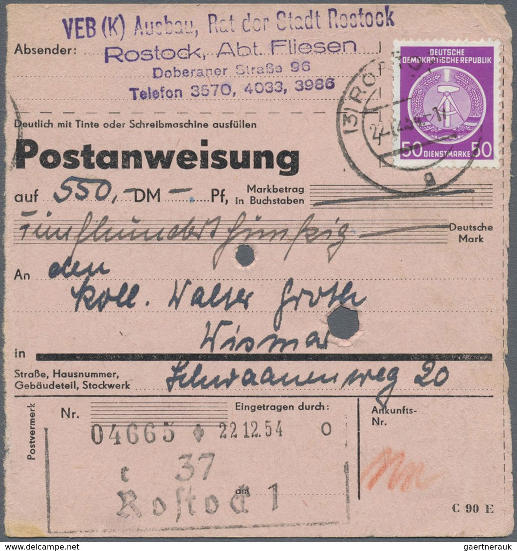 Br DDR - Dienstmarken A (Verwaltungspost B): 1954, 2 X 50 Pf Violettpurpur Als Portogerechte MeF Auf Po - Altri & Non Classificati