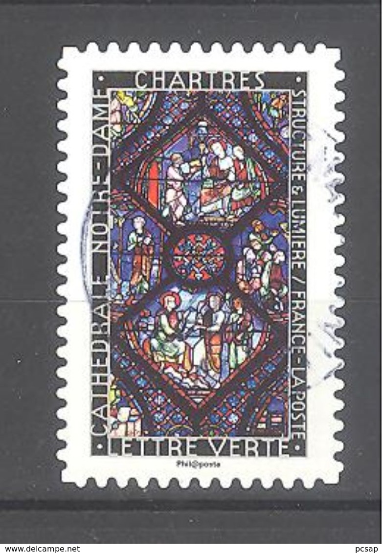 France Autoadhésif Oblitéré N°1350 (Structure Et Lumière : Chartres) (cachet Rond) - Oblitérés