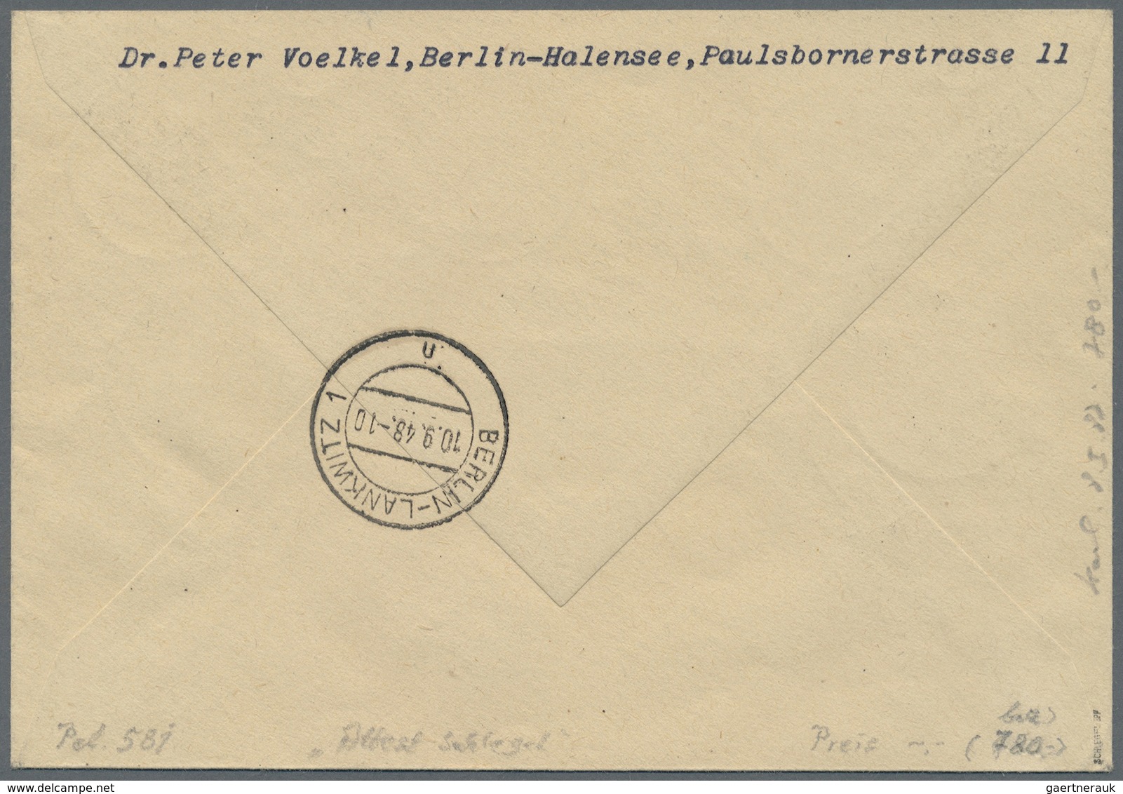 Br Berlin: 1948, 24 Pfg. Schwarzaufdruck In Mischfrankatur Mit Bizone 24 Pfg. Kölner Dom, 40 Pfg. Und 6 - Sonstige & Ohne Zuordnung