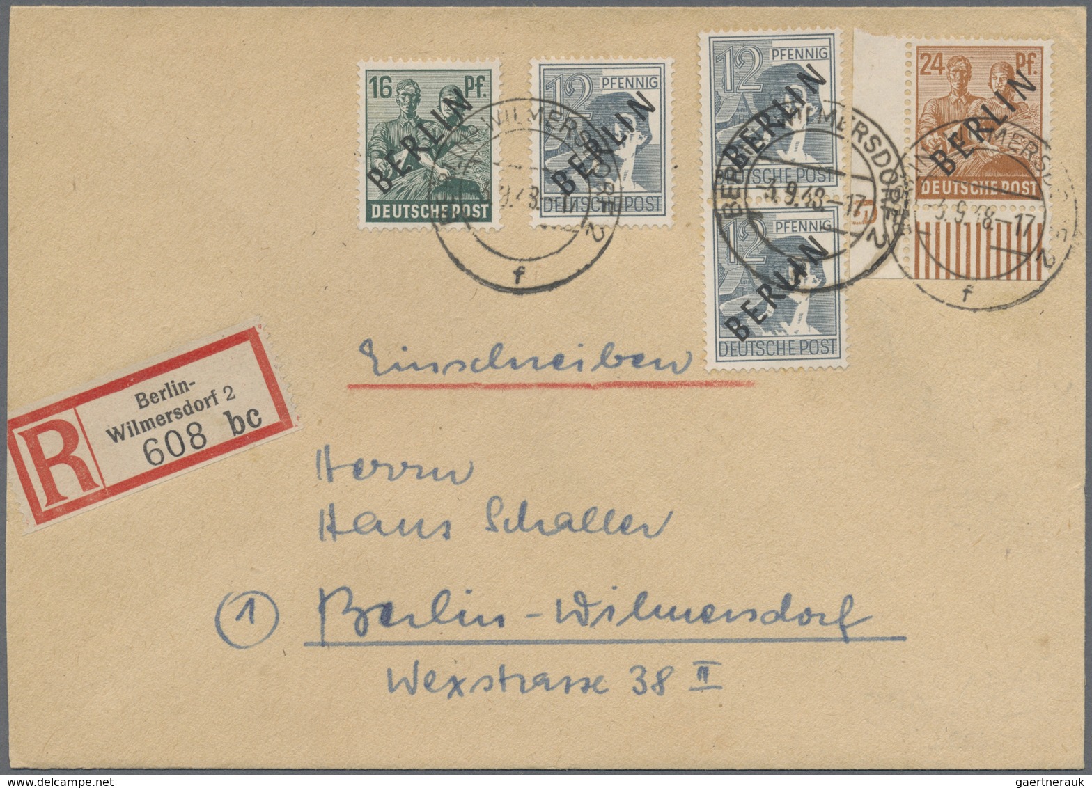Br Berlin: 1948, 24 Pfg. Schwarzaufdruck Aus Der Linken Unteren Bogenecke Mit Druckerzeichen "5" (neg.) - Sonstige & Ohne Zuordnung