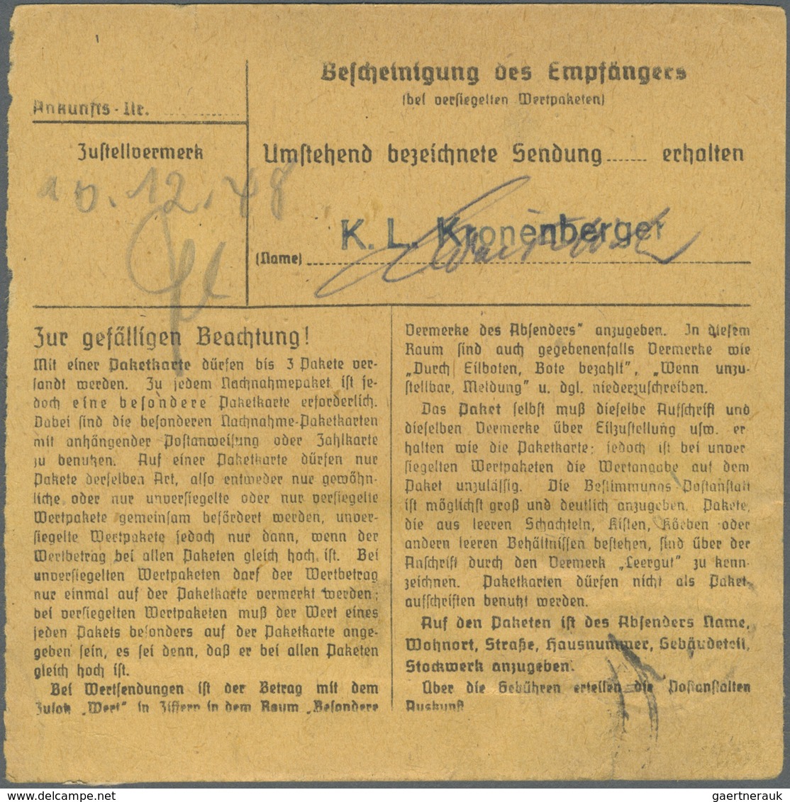 Br Berlin: 1948, 60 Pf Schwarzaufdruck, Senkr. Paar Als MeF Auf Paketkarte Von Berlin-Schöneberg, 22.12 - Sonstige & Ohne Zuordnung