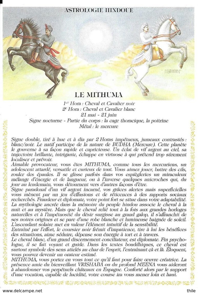 Astrologie Hindoue - Le Mithuma - Astrologie