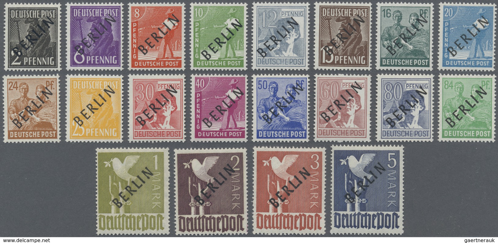 ** Berlin: 1948, Rot- Und Schwarz-Aufdrucksätze Komplett Postfrisch, Mi 1.760.- - Autres & Non Classés