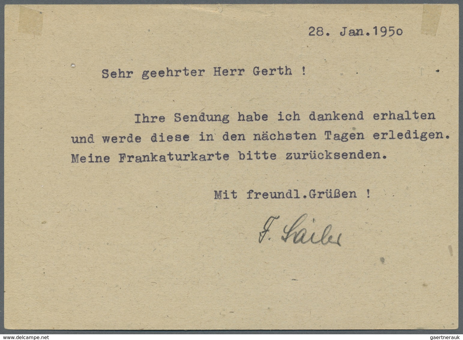 Br Berlin: 1950: Fernkarte Im Tarif II  10 Pf. Mit 6 Pf. Rotaufdruck Und 4 Pf. Bizone Bauten Eg Ab Schw - Andere & Zonder Classificatie
