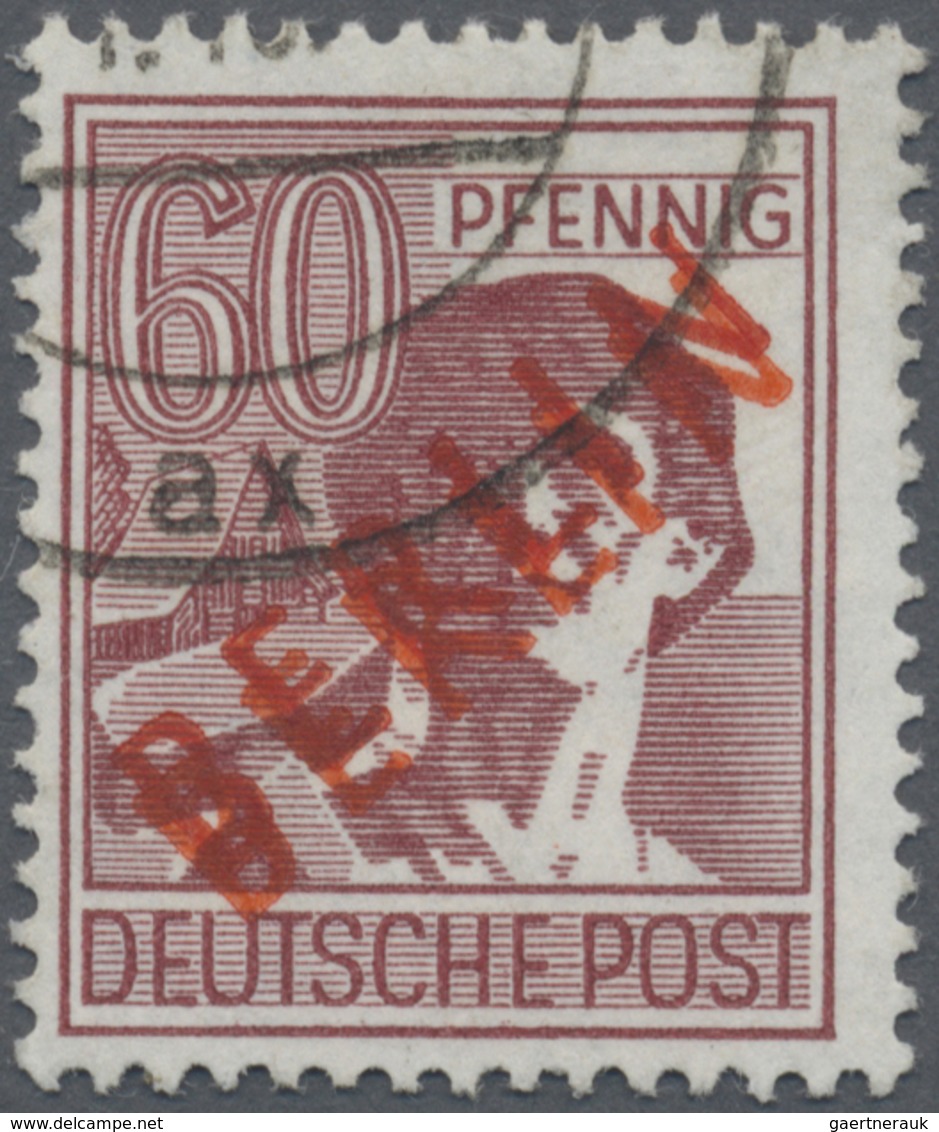 O Berlin: 1949, 60 Pfg. Rotaufdruck Mit Doppelaufdruck, Sauber Gestempelt, Pracht, Mehrfach Signiert U - Autres & Non Classés