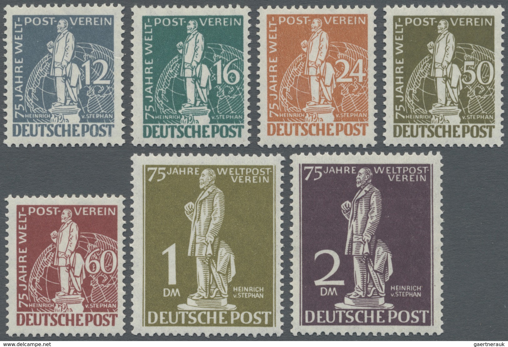 ** Berlin: 1949, 75 Jahre Weltpost-Verein (UPU), Kompletter Satz, Einwandfrei Postfrisch Attest Schlege - Autres & Non Classés