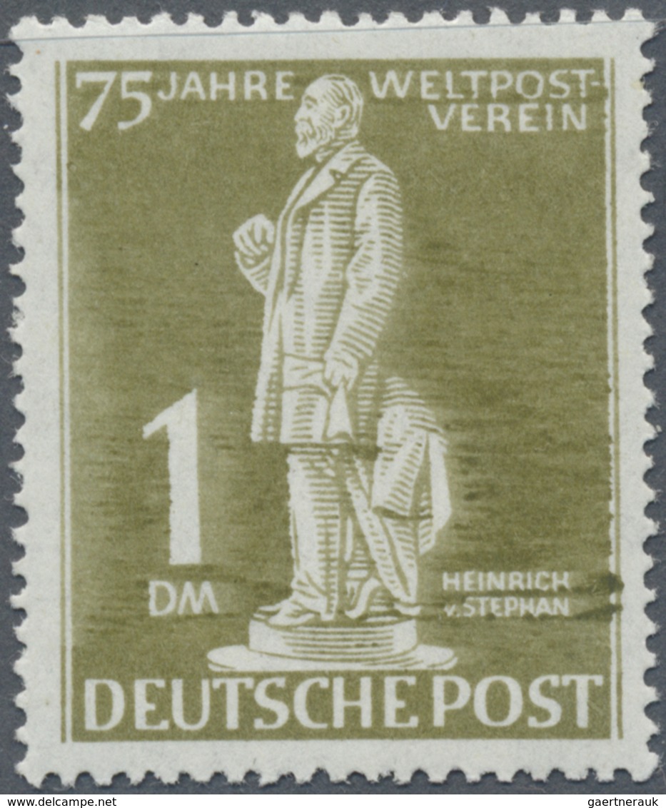 ** Berlin: 1949, Heinrich V. Stephan 1 Mark, Postfrisches Exemplar Mit Markanter Besonderheit "Markenbi - Autres & Non Classés