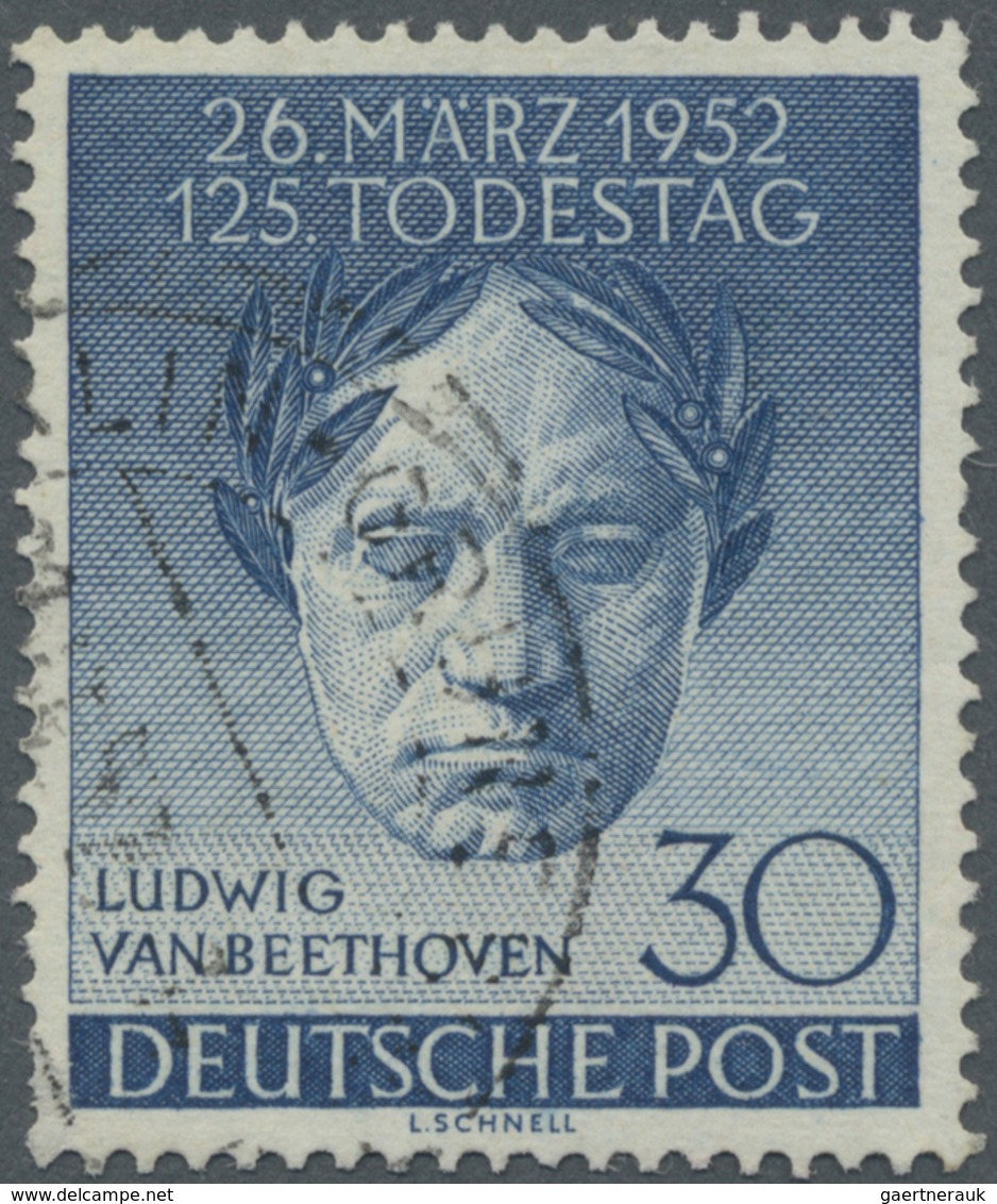 O Berlin: 1952, 30 Pfg. Beethoven Gestempelt Mit Waagerechter (statt Senkrechter) Gummiriffelung. Lt. - Altri & Non Classificati