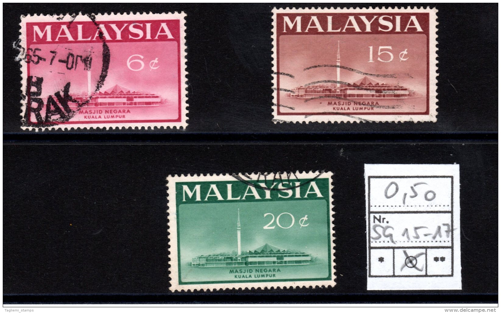 Malaysia, 1965, SG  15 - 17, Complete Set Of 3, Used - Malaysia (1964-...)