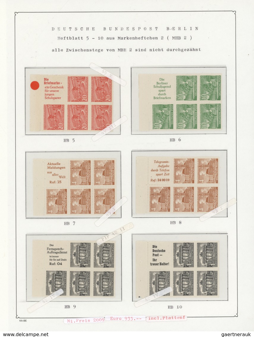 ** Berlin - Zusammendrucke: 1952, H-Blätter Aus MH 2 Postfrisch, Dabei 7 Marken Mit Plattenfehlern, Mi. - Se-Tenant