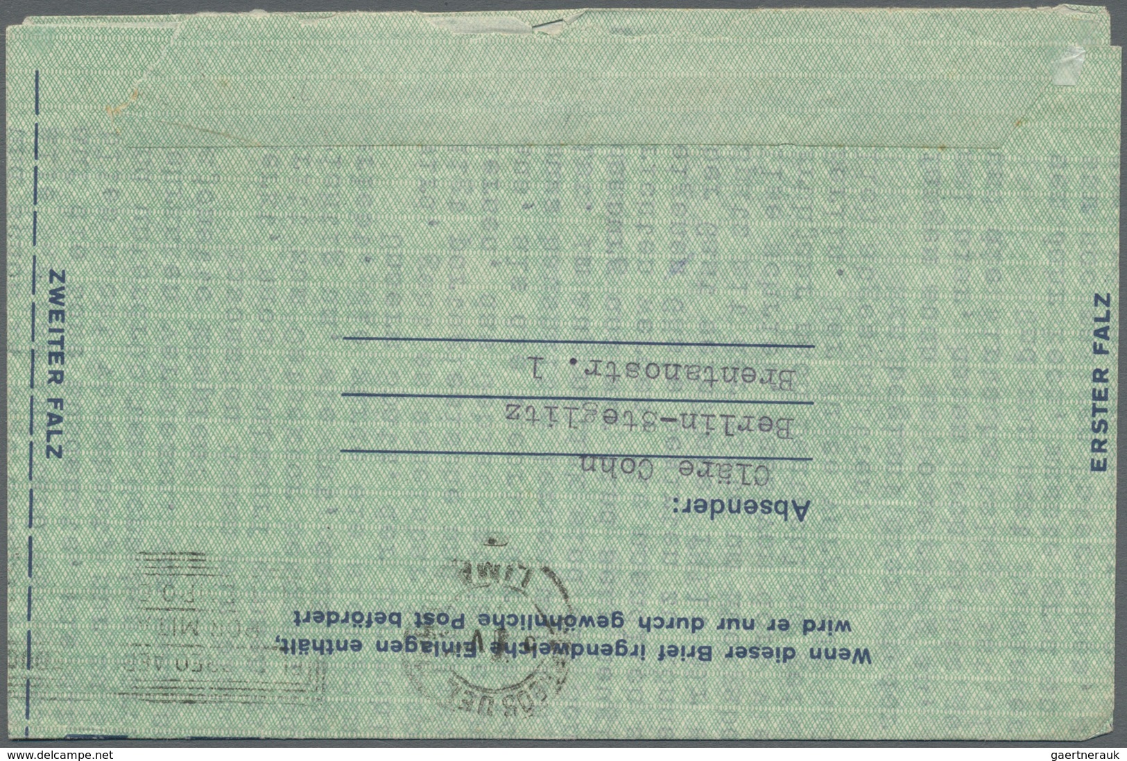 GA Berlin - Ganzsachen: 1953: Luftpostleichtbrief 60 Pf. Havellandschaft – LF 5 Mit Umfangreichen Text - Altri & Non Classificati