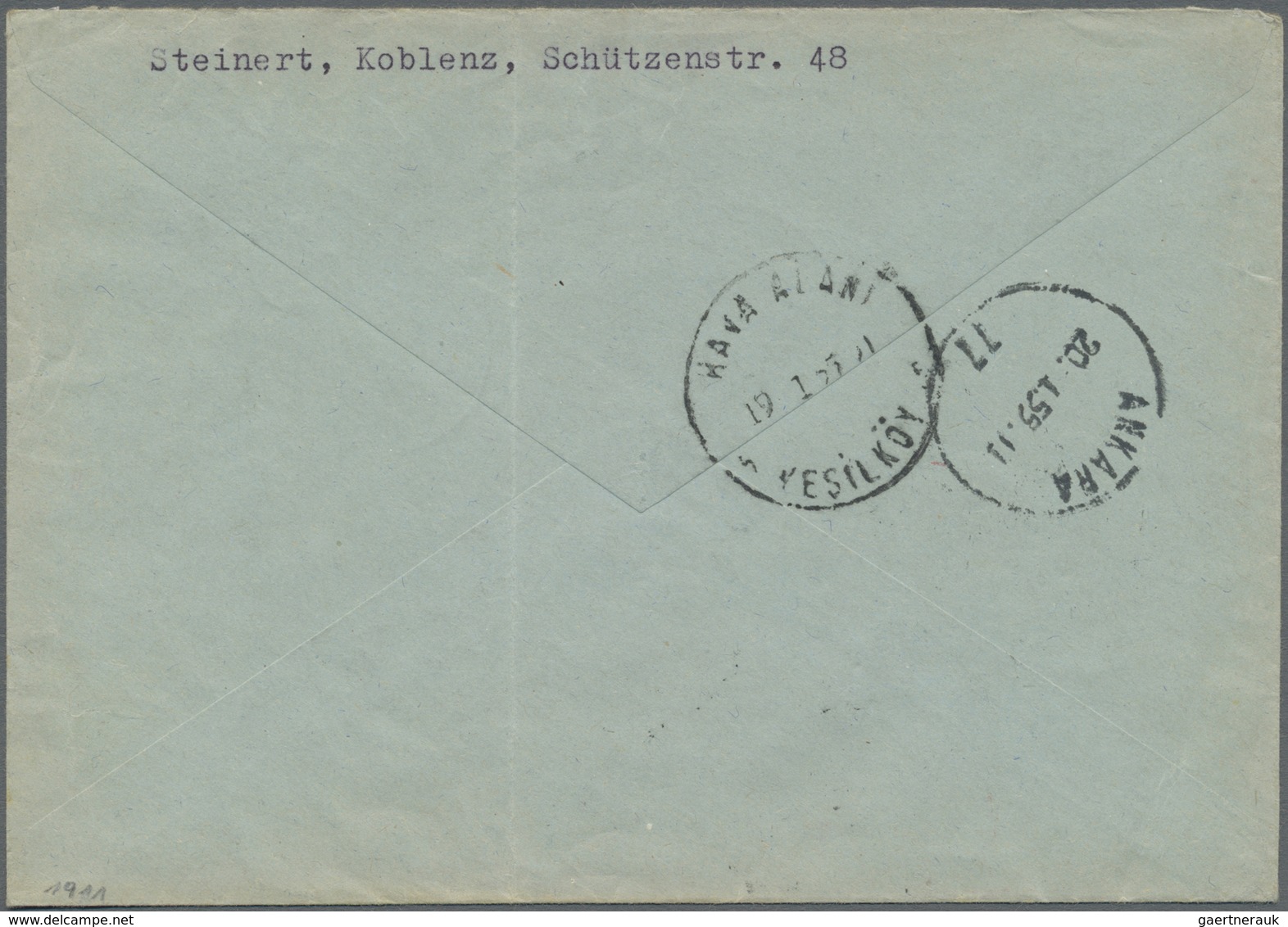 Br Berlin - Ganzsachen: 1955: Luftpostbrief Europa Mit Einschreiben Tarif III – 40 + 15 LP, 50 R – Mit - Altri & Non Classificati