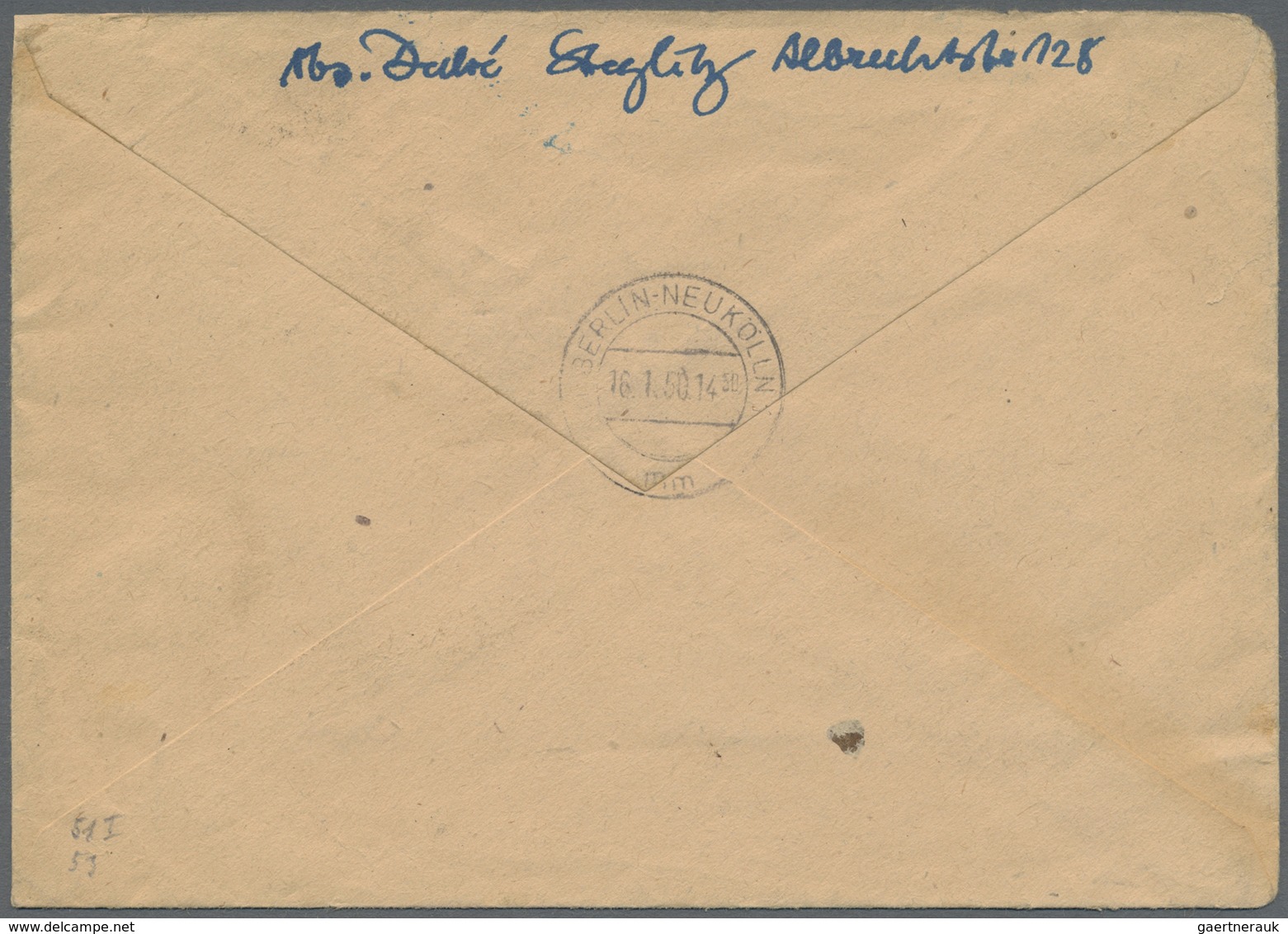 Br Berlin - Postschnelldienst: 1950:  Schnelldienstbrief Mit 30 Und 50 Pfennig Bauten Ab Berlin-Steglit - Briefe U. Dokumente