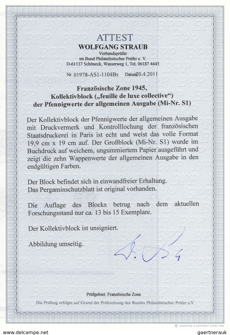 (*) Französische Zone - Allgemeine Ausgabe: 1945, 1 Pfg. Bis 30 Pfg. Wappen In Den Entgültigen Farben Im - Autres & Non Classés