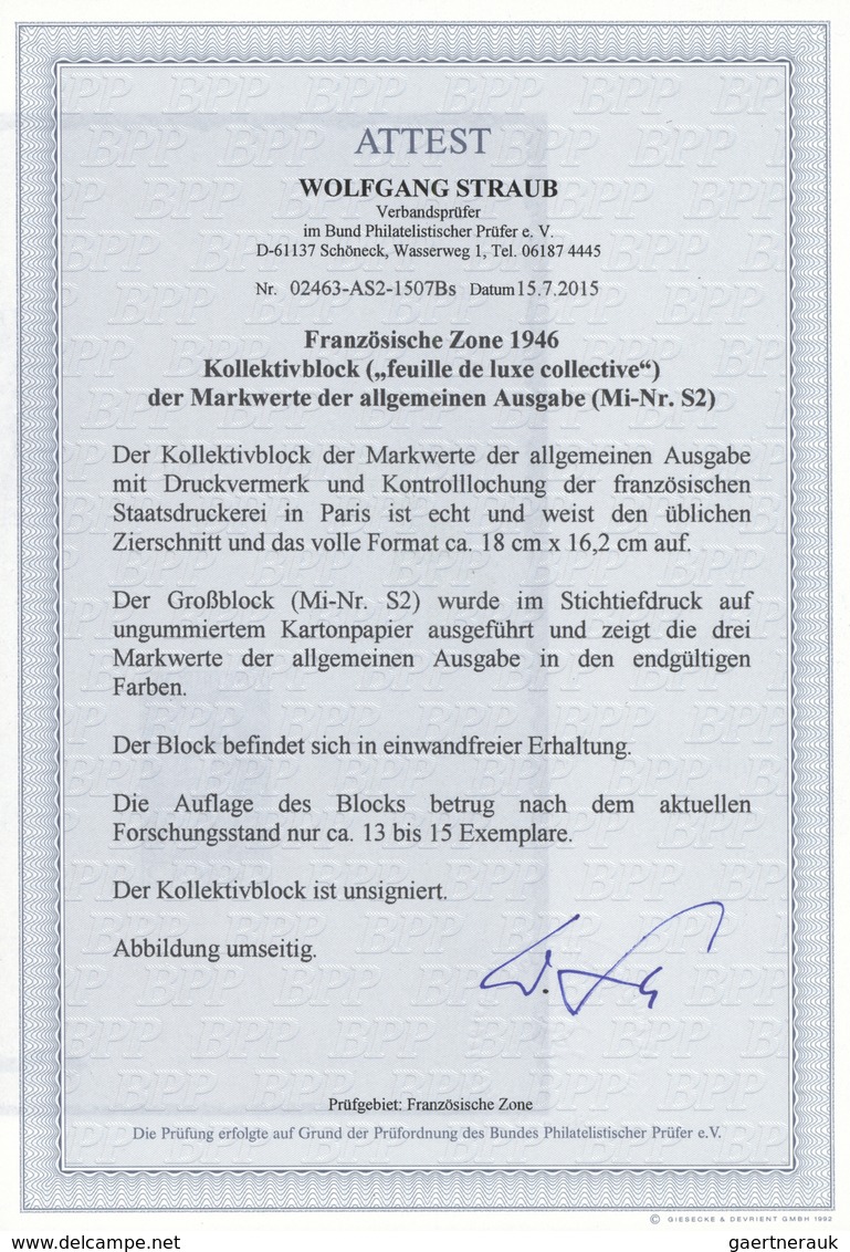 (*) Französische Zone - Allgemeine Ausgabe: 1945, 1 M. Bis 5 M. Deutsche Dichter Im Großblock Als Vorabd - Autres & Non Classés