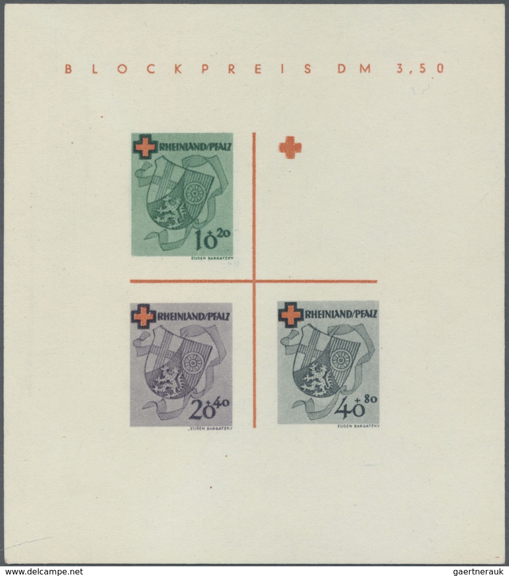 ** Französische Zone - Baden: 1949, Bl. 1 FI - Type I/I, Tadellos In Der Sehr Seltenen Form Mit Fehlend - Autres & Non Classés