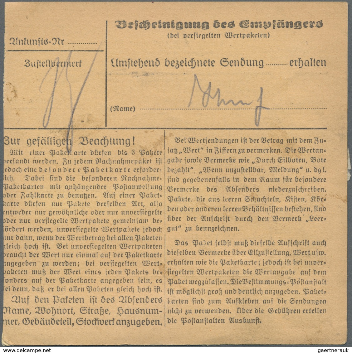 Br Französische Zone - Rheinland Pfalz: 1948, 15 Pf Türkisblau, 3 Paketkarten Mit Reinen Mehrfachfranka - Altri & Non Classificati