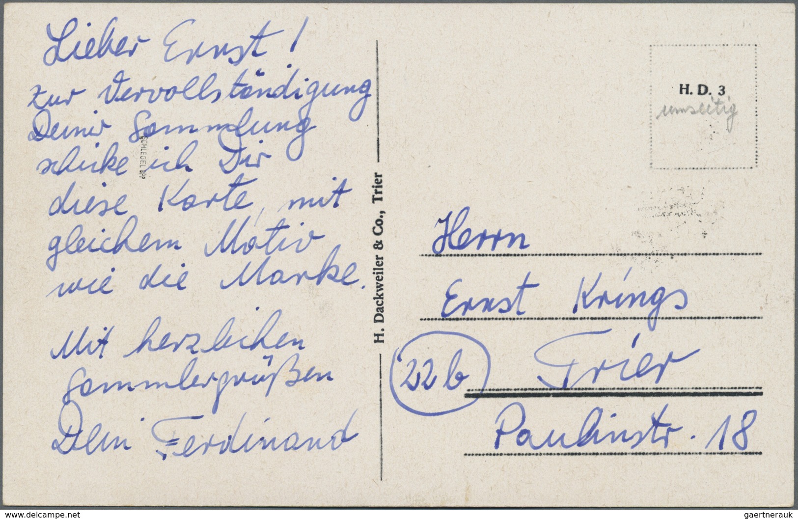 Br/MK Französische Zone - Rheinland Pfalz: 1949, 8 Pf Karminbraun, Porta Nigra Trier, Bildseitig Als Maxim - Sonstige & Ohne Zuordnung