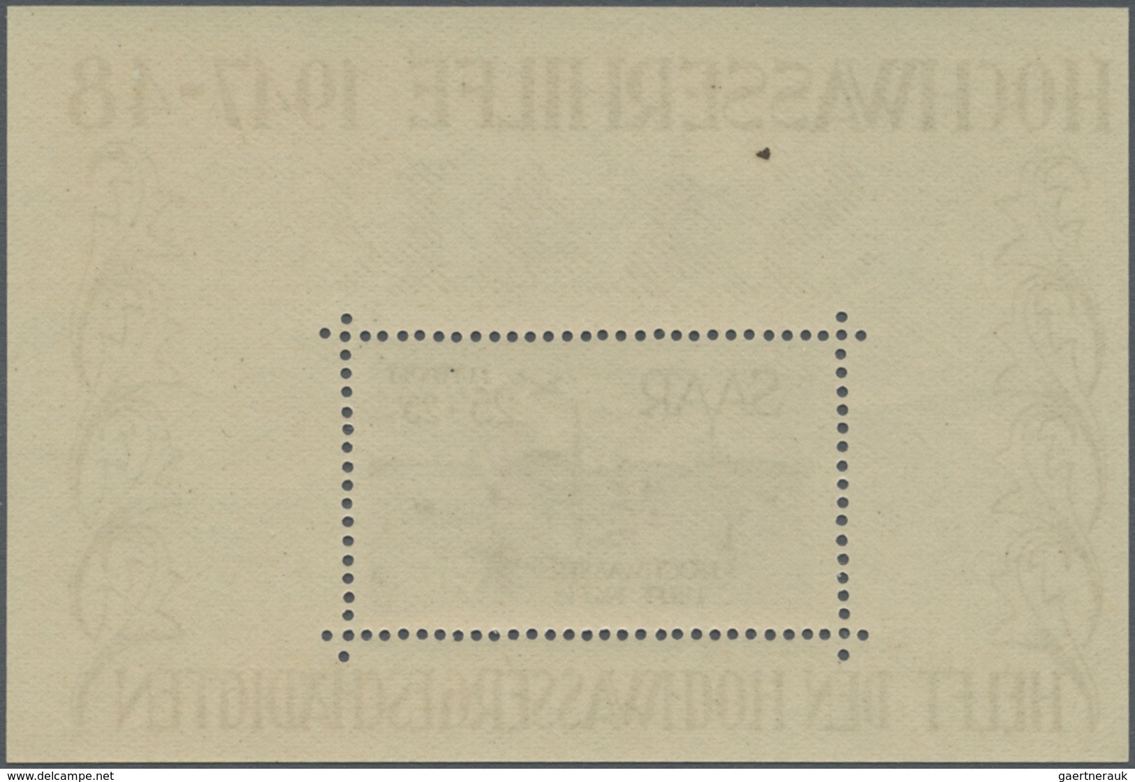 ** Saarland (1947/56): 1948, Hochwasserhilfe, Einwandfrei Postfrisches Blockpaar Im Originalformat Ohne - Ungebraucht