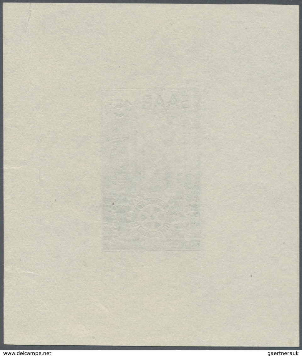 (*) Saarland (1947/56): 1955, 15 Fr. Rotary-Club In Grünlichblau, Ungezähnt Als Epreuve D'artiste Weißem - Ungebraucht