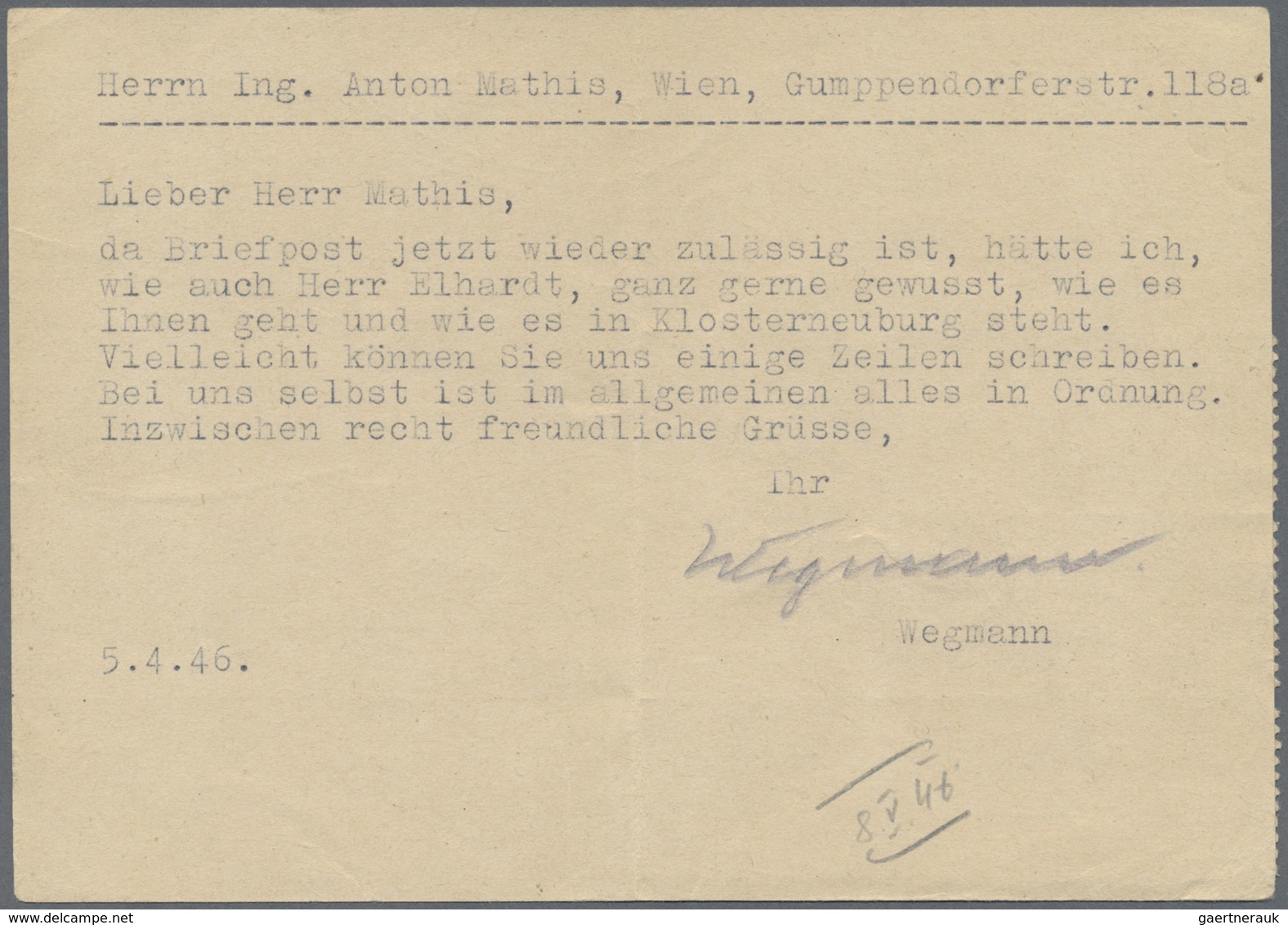 Br Bizone: 1945, 5 Pf Grün AM-Post, 9er-Block Als Portogerechte MeF Auf Auslandspostkarte Von Kempten, - Autres & Non Classés