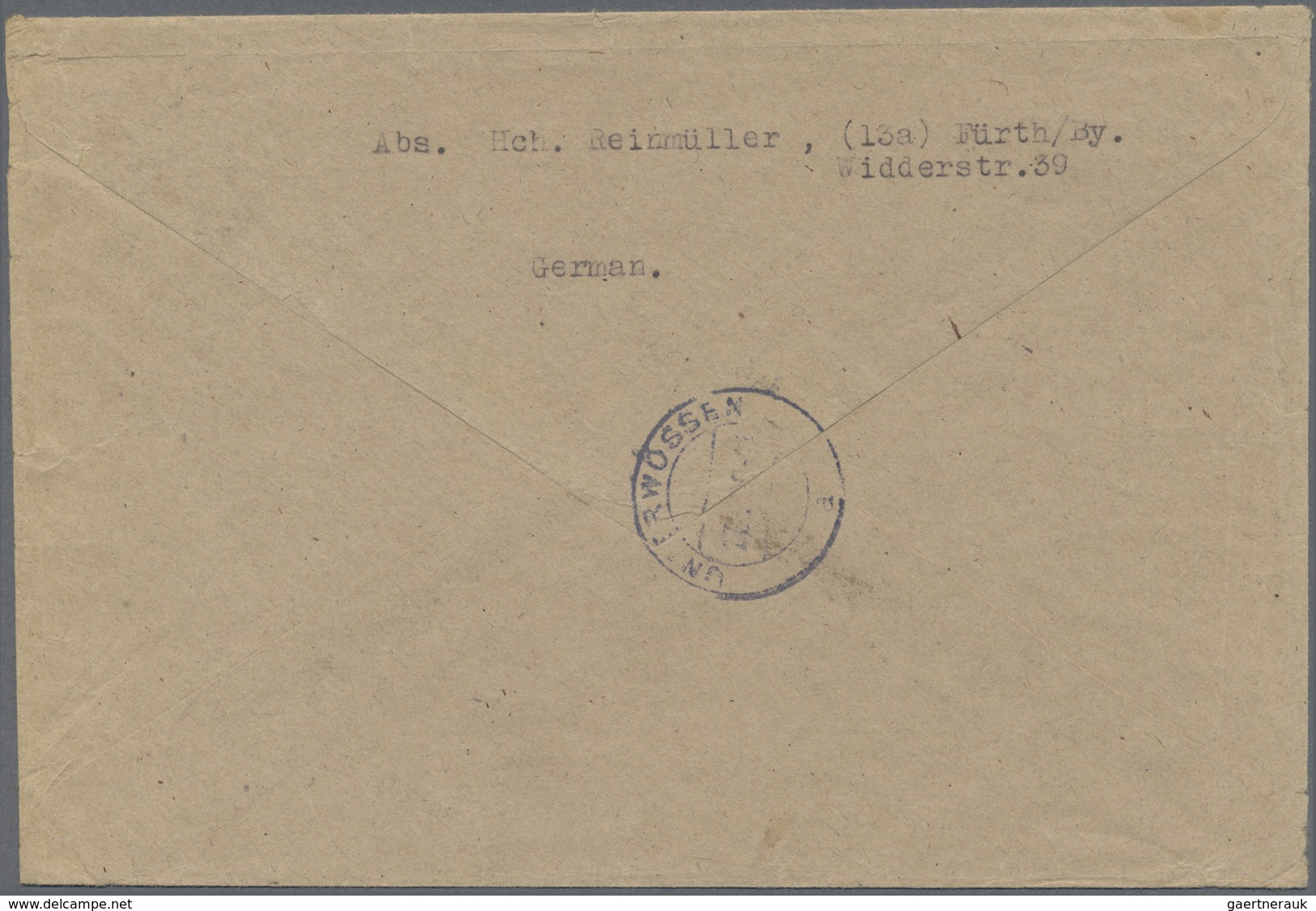 Br Bizone: 1945, 6 Pf Orangegelb AM-Post, 7 Stück Als Portogerechte MeF Auf Einschreibebrief Von Münche - Autres & Non Classés