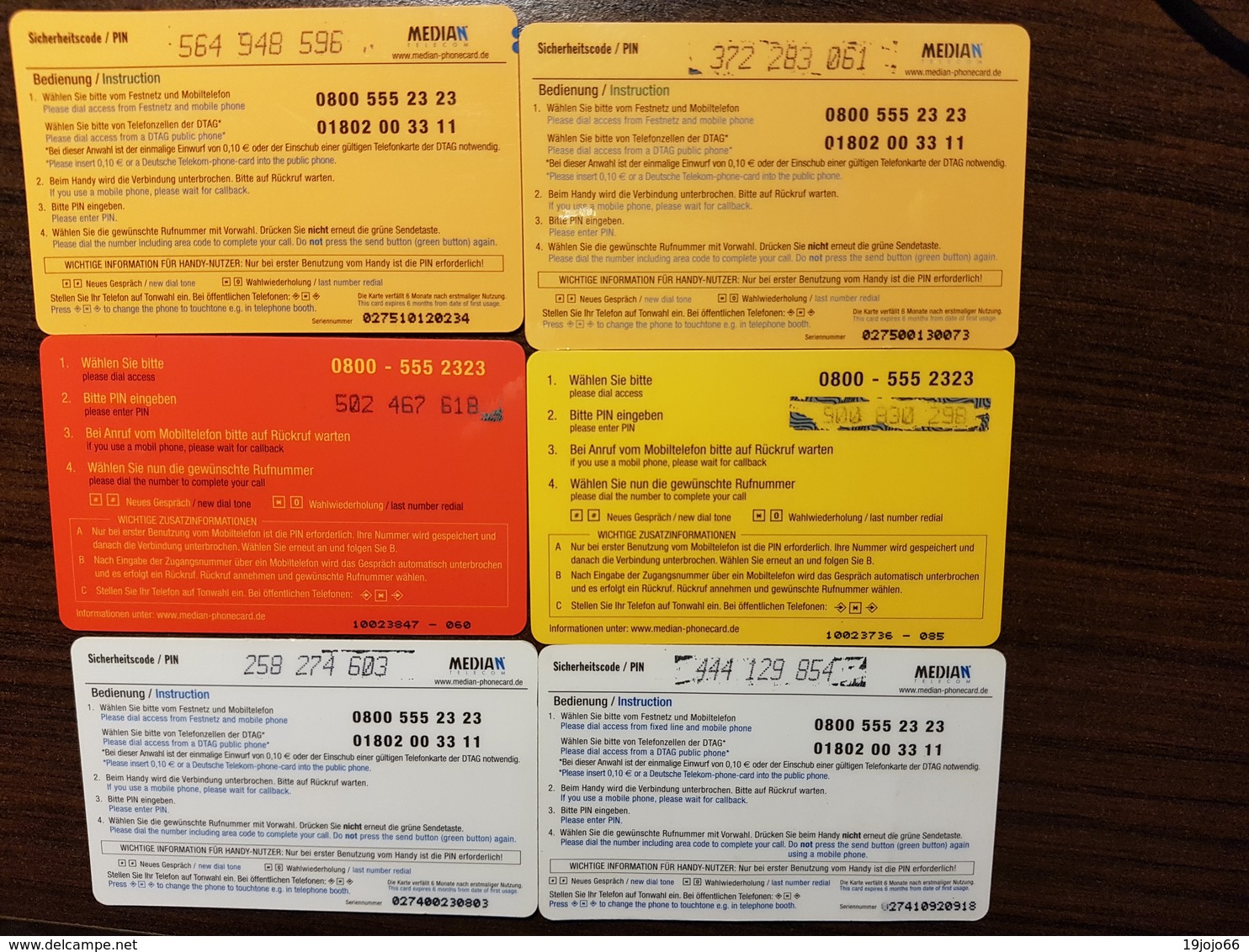 6 Different Prepaid Cards -  Little Printed  -   Used Condition (20) - [2] Prepaid