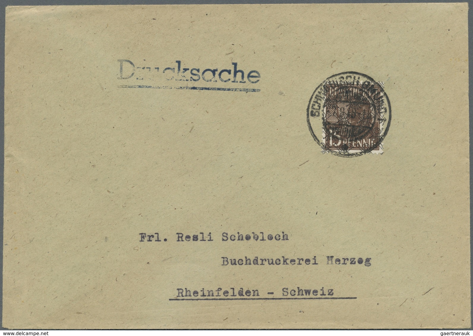 Br Bizone: 1948, 15 Pf Arbeiter Netzaufdruck, Portogerechte EF Auf Drucksache Der 2.Gewichtsstufe Von S - Autres & Non Classés