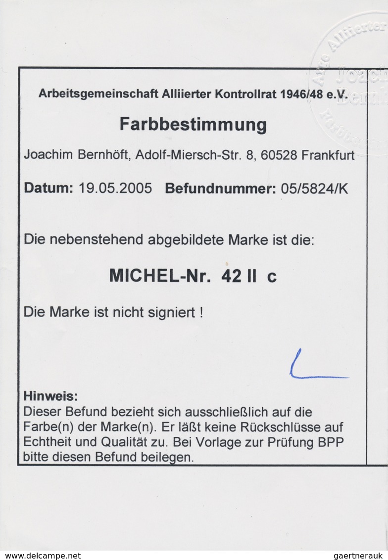 O Bizone: 1948. Netzaufdruck 16 Pf In C-Farbe, Gestempelt. ARGE-Farbbestimmung. (Michel 400,- Euro) - Autres & Non Classés