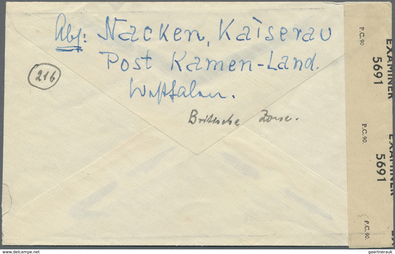 Br Bizone: 1948, 2 X 40 Pf Arbeiter Bandaufdruck, Portogerechte MeF Auf Auslandsbrief Der 2.Gewichtsstu - Altri & Non Classificati