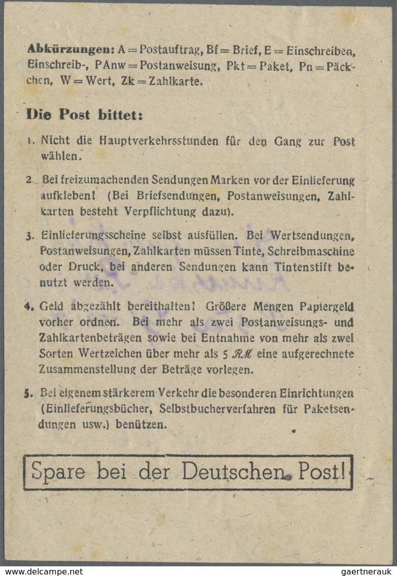 Br Bizone: 1951, 15 Pfg. Bauten Violett Als EF Auf Einlieferungsschein Für 2 Pakete Nach Polen Ab DÜSSE - Autres & Non Classés