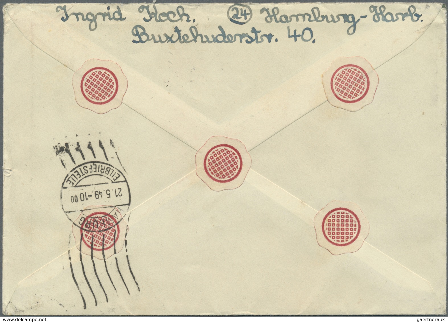 Br Bizone: 1948, 16 Pf Bauten, 9 Stück Als MeF Auf Eilbotenbrief Mit Landzustellung Von Hamburg, 21.5.4 - Sonstige & Ohne Zuordnung