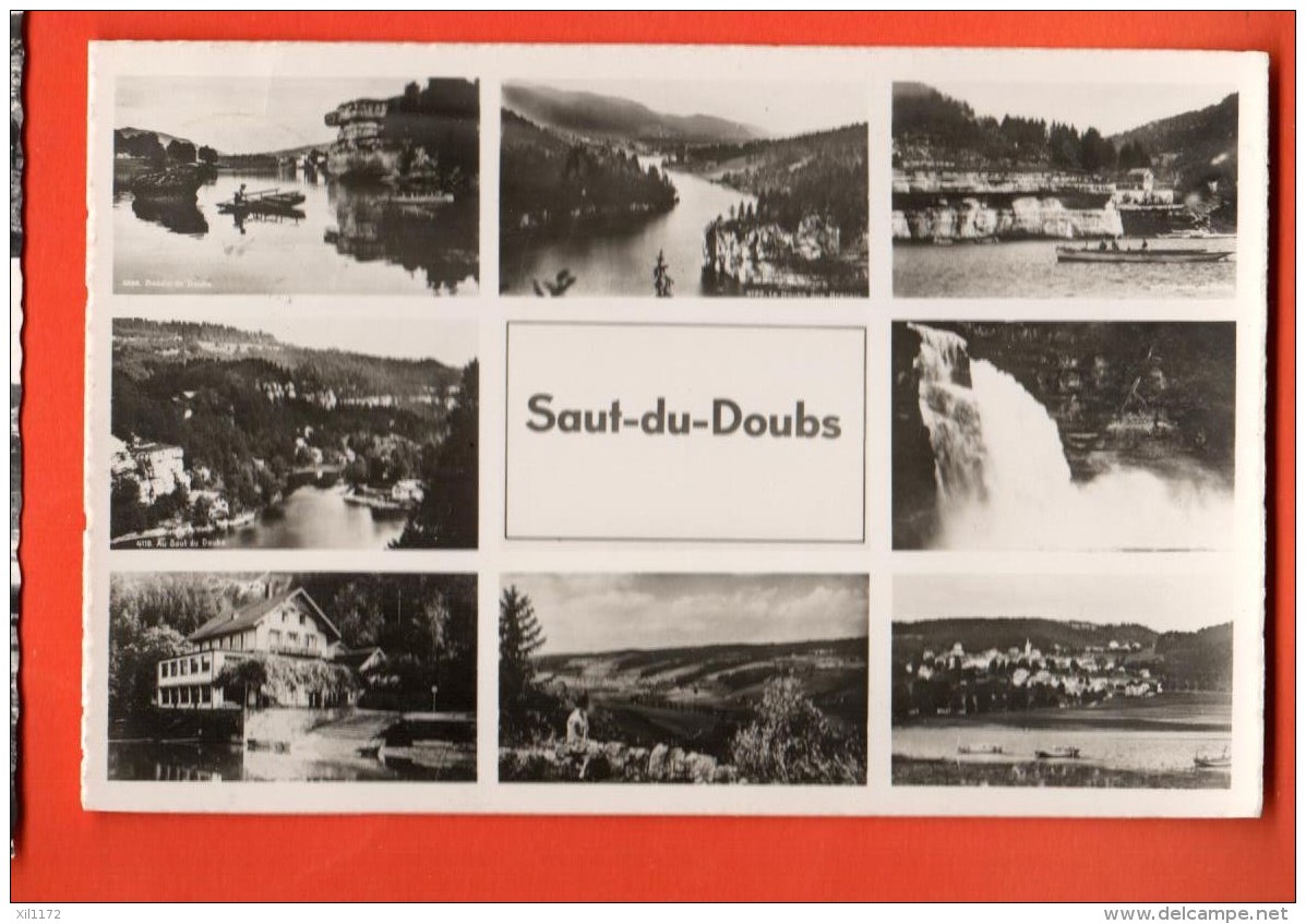 GBC-14  Saut-du-Doubs  Multivues. Cachet Les Brenets 1947 - Les Brenets