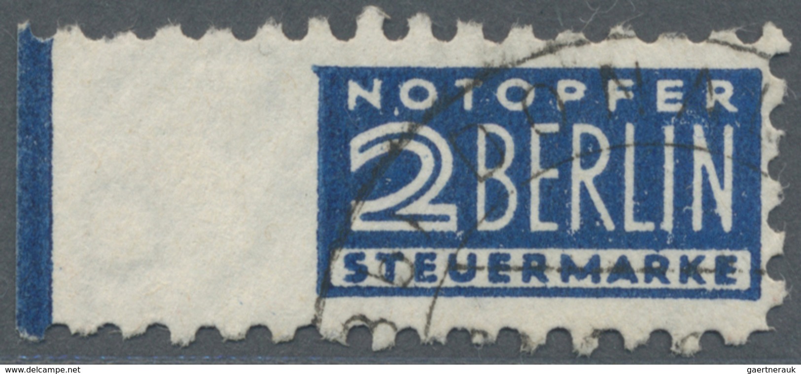 O Bizone - Zwangszuschlagsmarken: 1948, 2 Pf Notopfermarke Mit Postmeistertrennung L 9½ Donauwörth, Li - Altri & Non Classificati