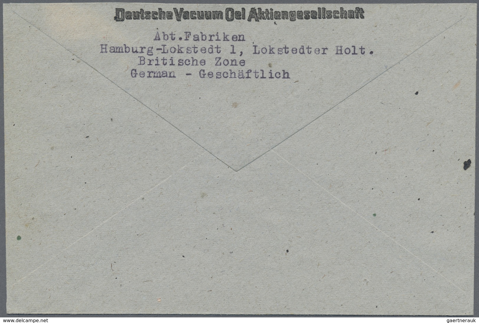 Br Bizone - Besonderheiten: 1948, 240 Pfg. ZEHNFACH-Absenderfreistempel "Deutsche Vacuum Oel" Auf Brief - Altri & Non Classificati