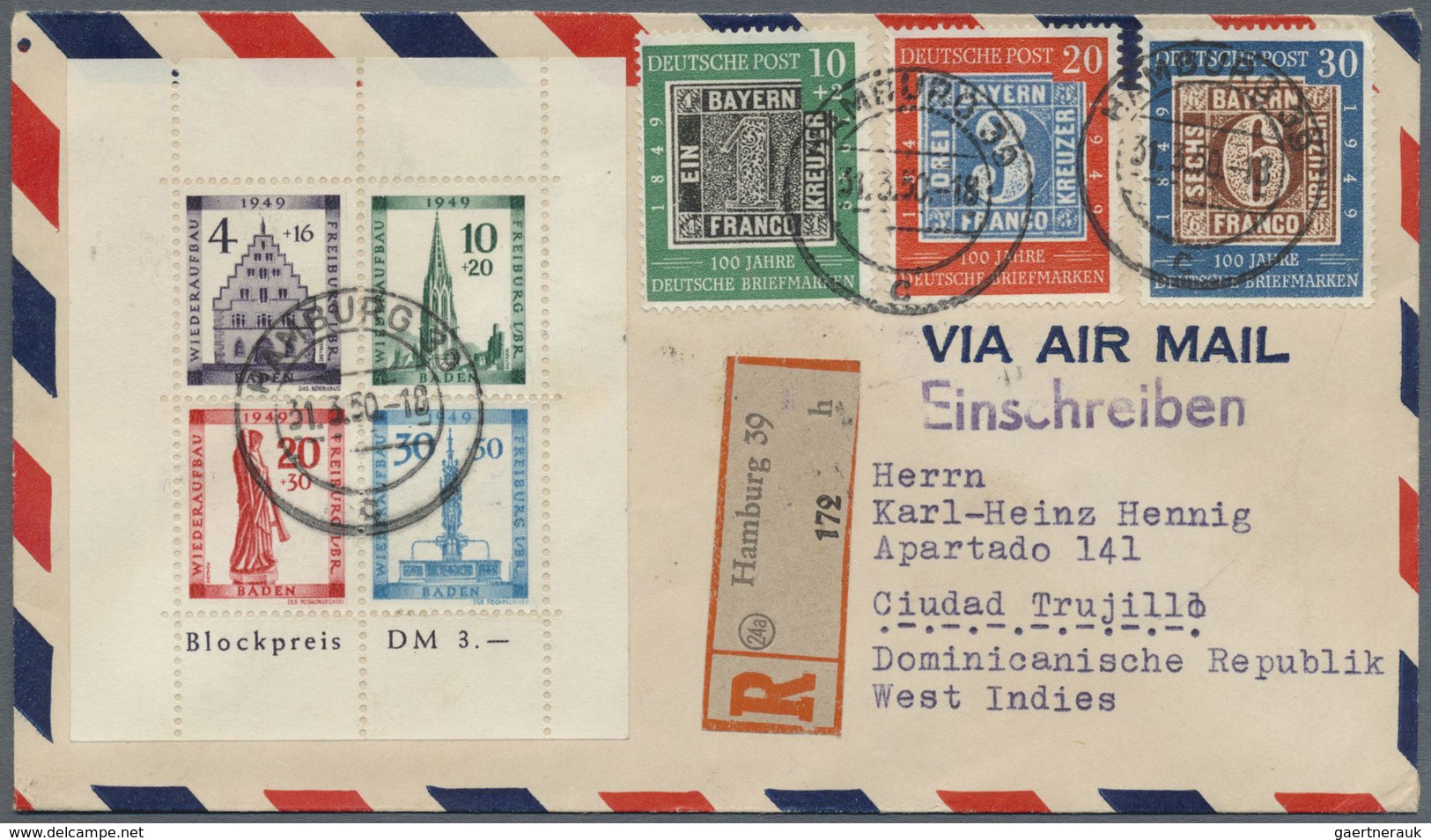 Br Bundesrepublik Deutschland: 1950 (31.3.), 100 Jahre Deutsche Briefmarken Kompl. Satz Zusammen Mit Ge - Andere & Zonder Classificatie