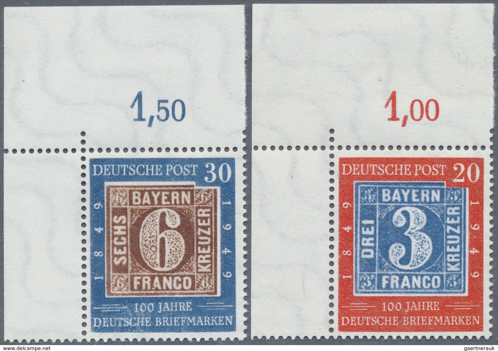 ** Bundesrepublik Deutschland: 1949, 3 Pfg. Und 6 Pfg. Je Linke Obere Bogenecke, Im Außenrand Kleiner F - Sonstige & Ohne Zuordnung