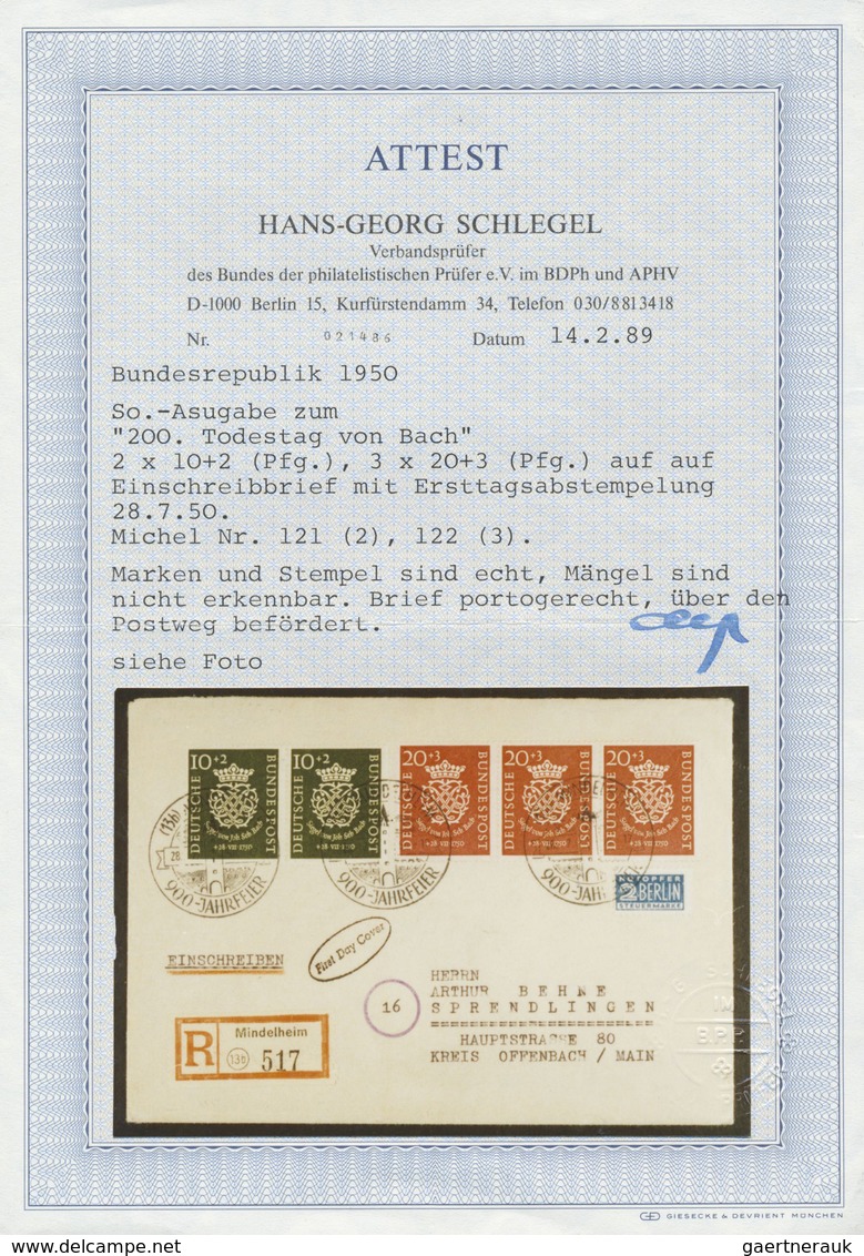 Br Bundesrepublik Deutschland: 1950, FDC Luxux-R-Brief Mit Waagerechtem Paar 10 Pfg. Und Waagerechtem D - Autres & Non Classés