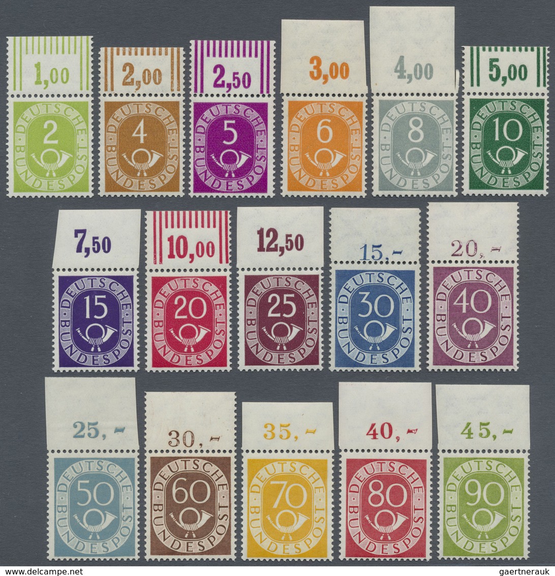 ** Bundesrepublik Deutschland: 1951, 2 Pfg. - 90 Pfg. Als Postfrischer Satz Vom Oberrand, Lt. Attest Sc - Autres & Non Classés