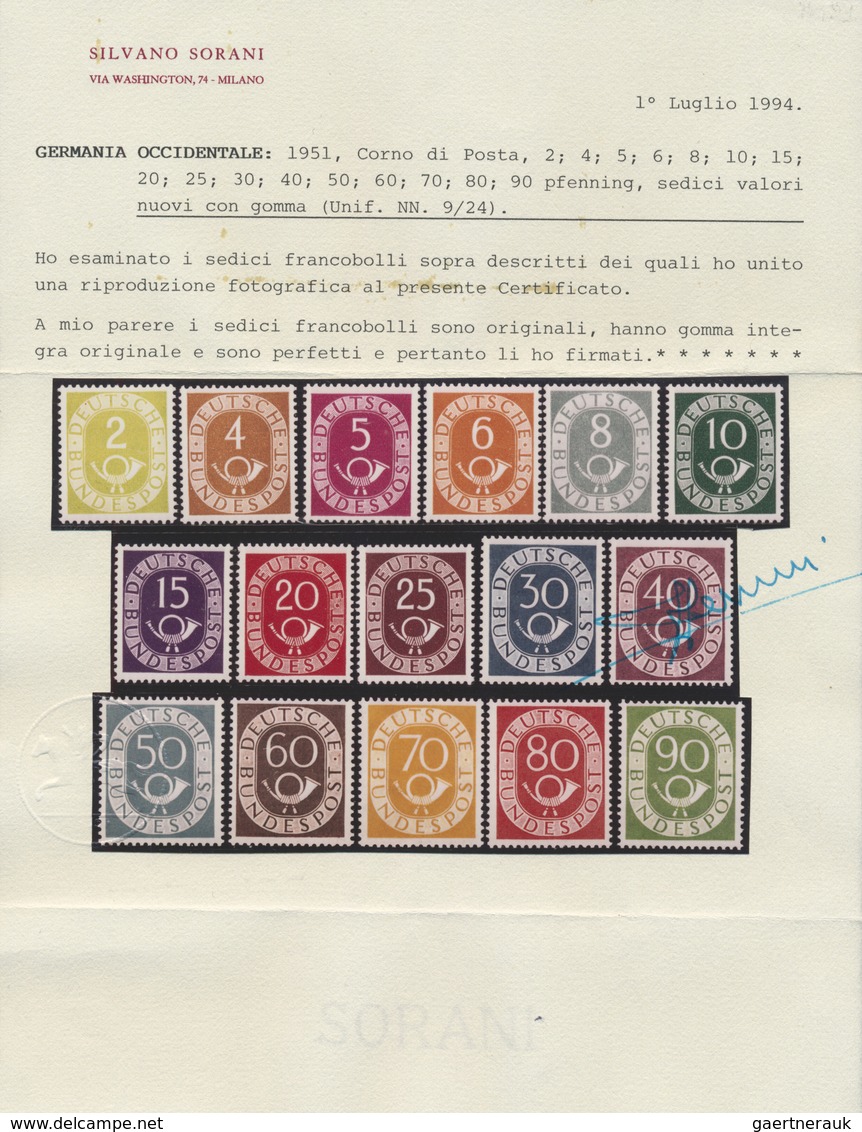 ** Bundesrepublik Deutschland: 1951: Posthorn, Postfrischer Luxussatz,. (KW Michel 2.200,- €) - Altri & Non Classificati