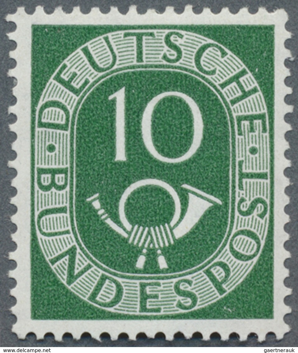 ** Bundesrepublik Deutschland: 1951, Freimarken Posthorn, 10 Pf Mit Platten Fehler "S In Post Abgeschla - Autres & Non Classés