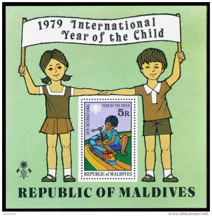 Maldive Islands, 1979, International Year Of The Child, IYC, UNICEF, United Nations, MNH, Michel Block 57 - Maldives (1965-...)