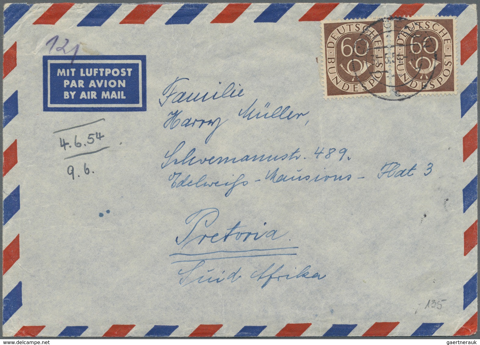 Br Bundesrepublik Deutschland: 1951, Posthorn 200 Pfg. In Mischfrankatur Auf Eil-Luftpostbrief Aus Würz - Sonstige & Ohne Zuordnung