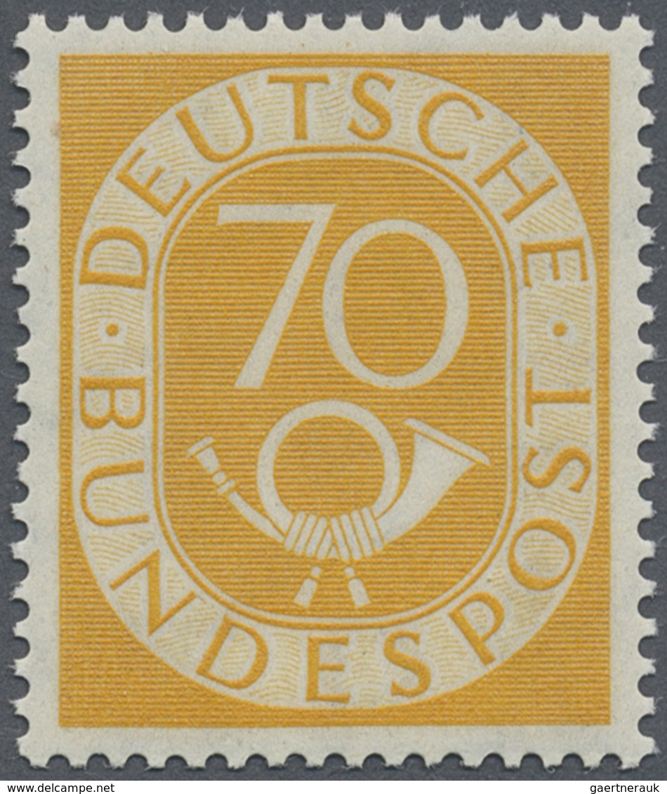 ** Bundesrepublik Deutschland: 1952, 70 Pf. Posthorn Gelborange, Tadellos Postfrischer Einzelwert, Mi. - Altri & Non Classificati