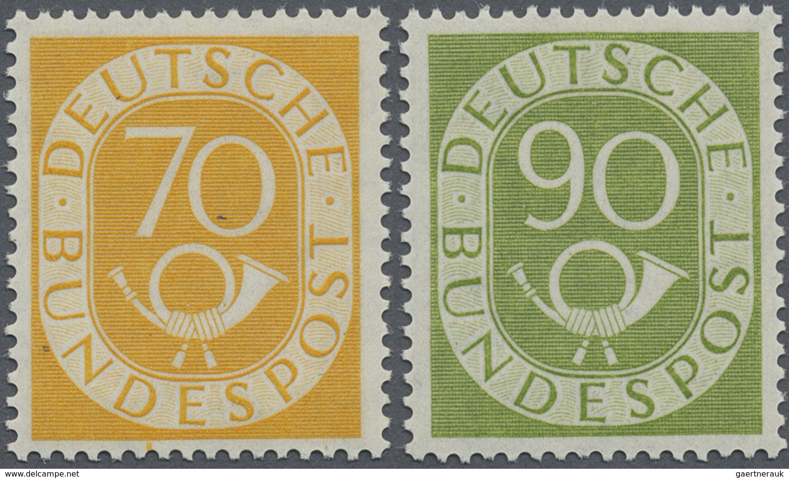 ** Bundesrepublik Deutschland: 1951, 70 Pfg. Posthorn Und 90 Pfg. Posthorn Als Zwei Tadellos Postfrisch - Altri & Non Classificati