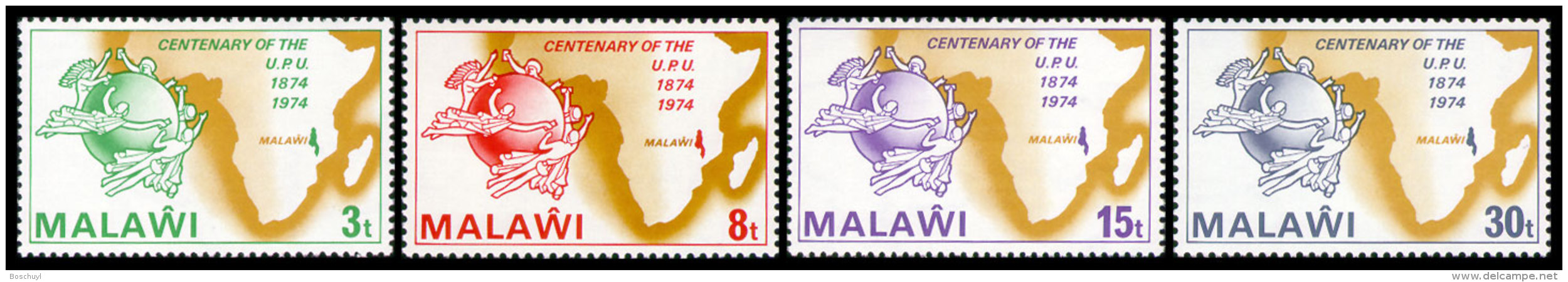 Malawi, 1974, UPU Centenary, United Nations, MNH, Michel 216-219 - Malawi (1964-...)