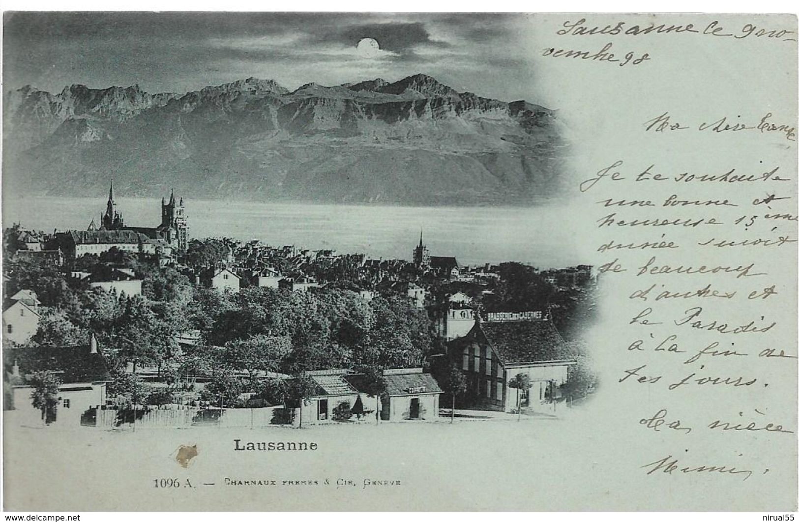 Suisse VD LAUSANNE Cpa 1898 Dos Non Divisé...G - Lausanne