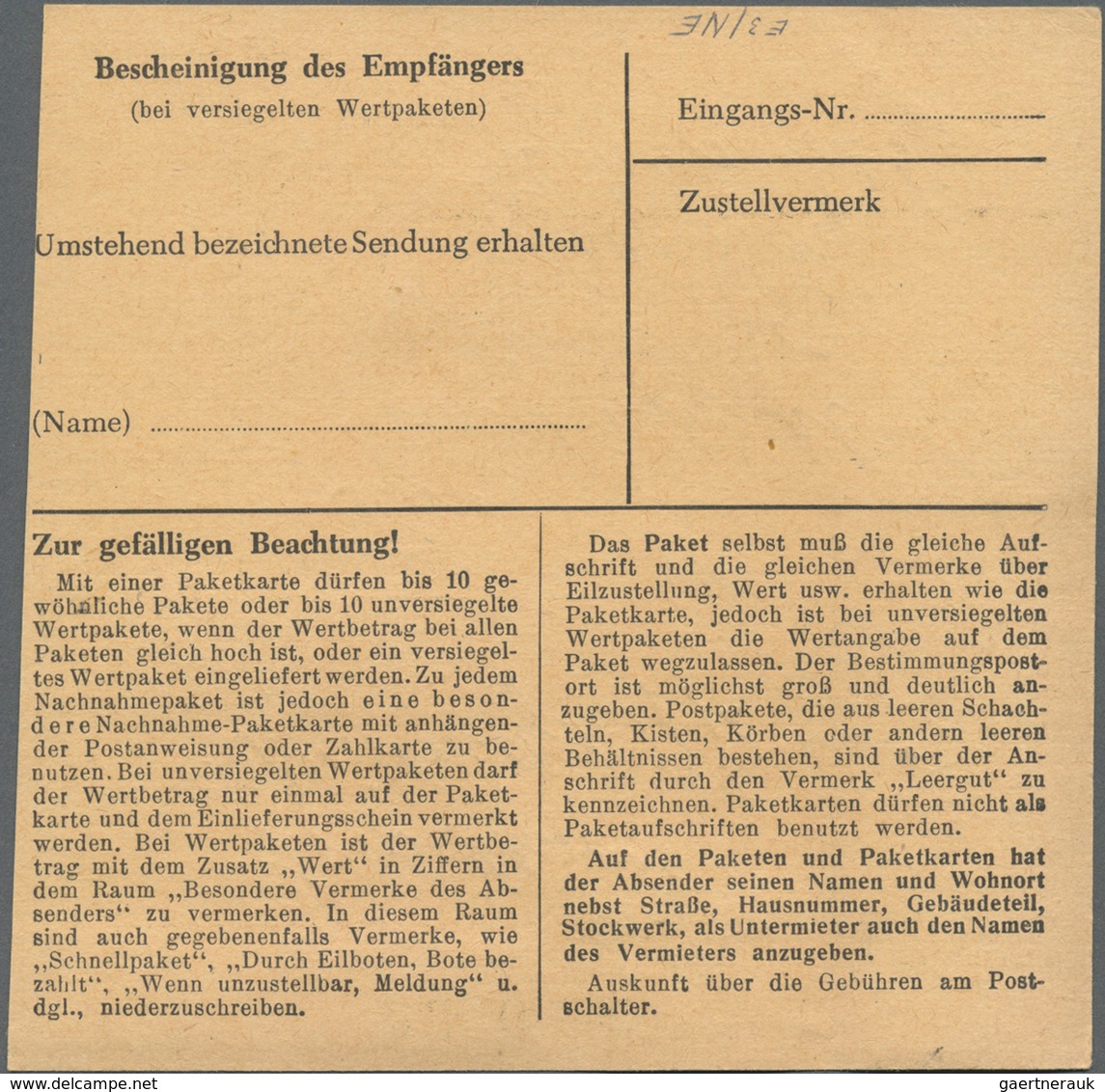 Br Bundesrepublik Deutschland: 1951, 90 Pfg Posthorn Im Senkr. Paar Auf Schnellpaketkarte Aus Breitenbe - Altri & Non Classificati