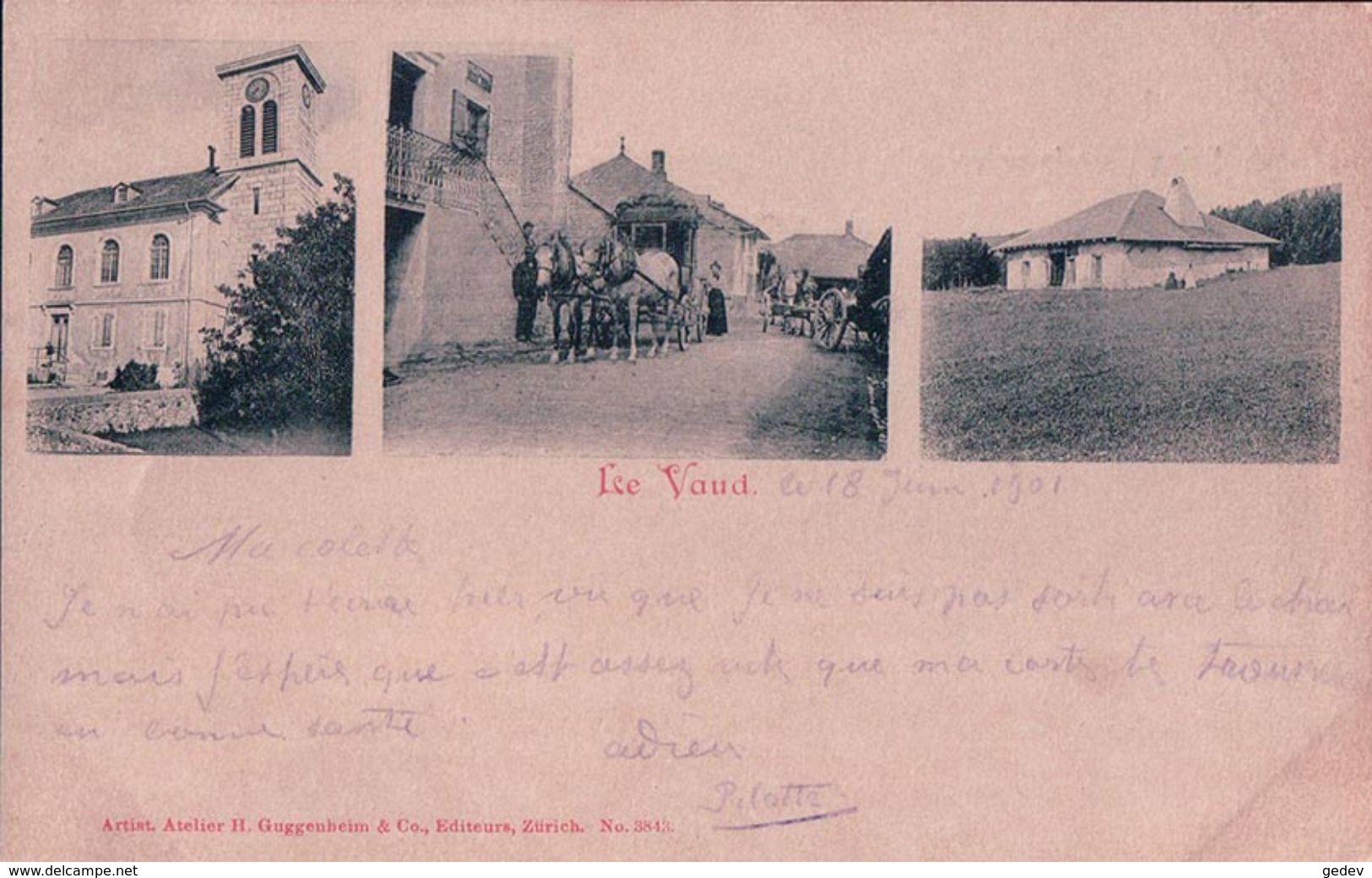 Le Vaud, Diligence Postale (19.6.1901) - Le Vaud